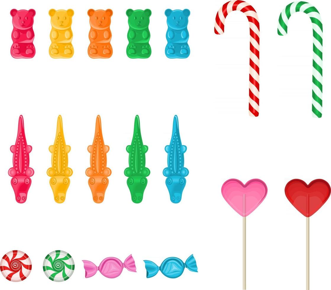 set of colorful candies vector