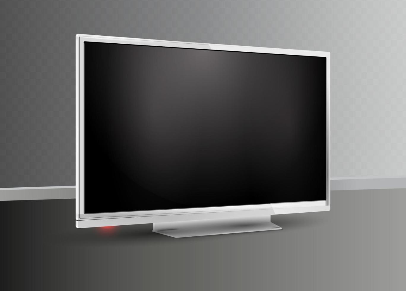 concepto de entretenimiento de monitor blanco. Maqueta de pantalla de monitor led en blanco 3d vector