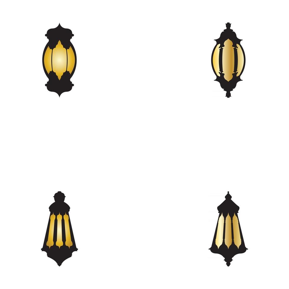linterna árabe para el estilo plano del icono de Ramadán vector