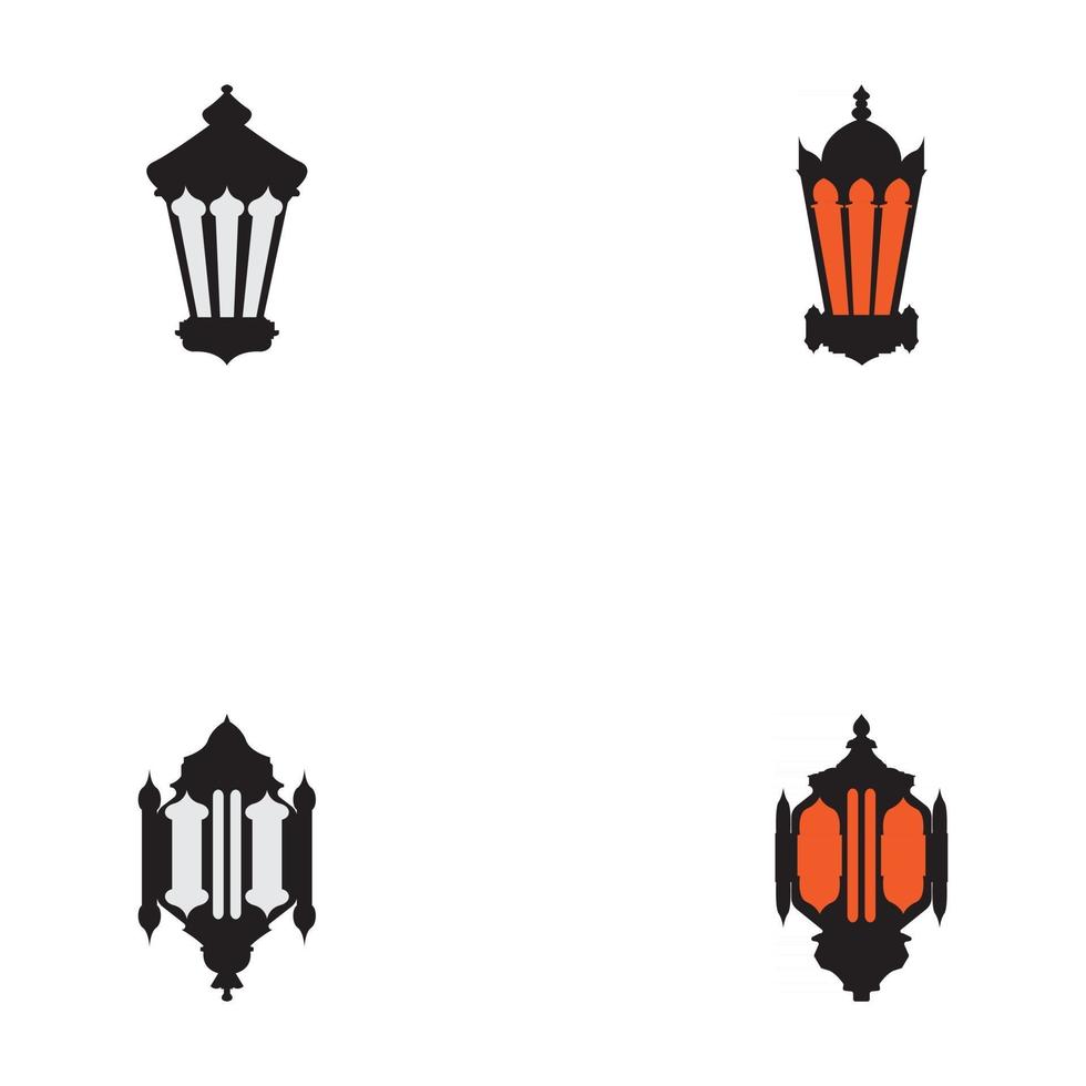 Arabian lantern for ramadan icon flat style vector