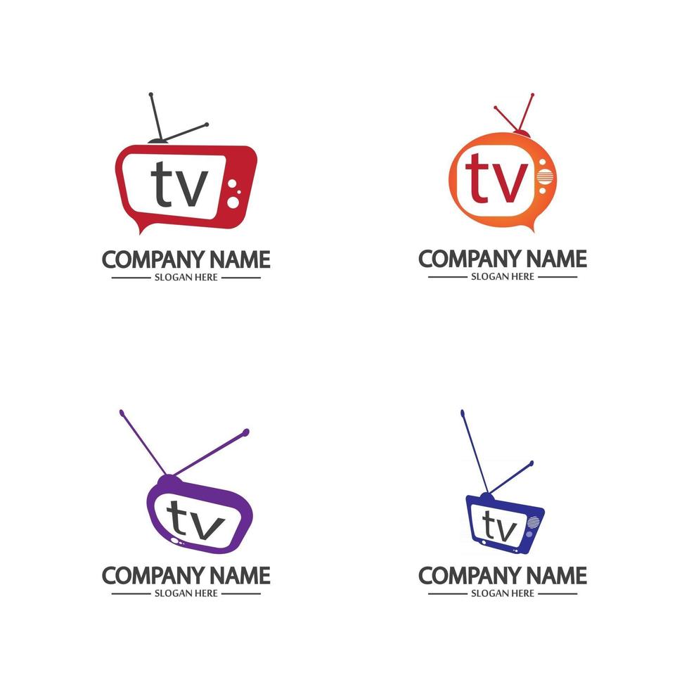 símbolo de tecnología de medios de diseño de logotipo de tv vector