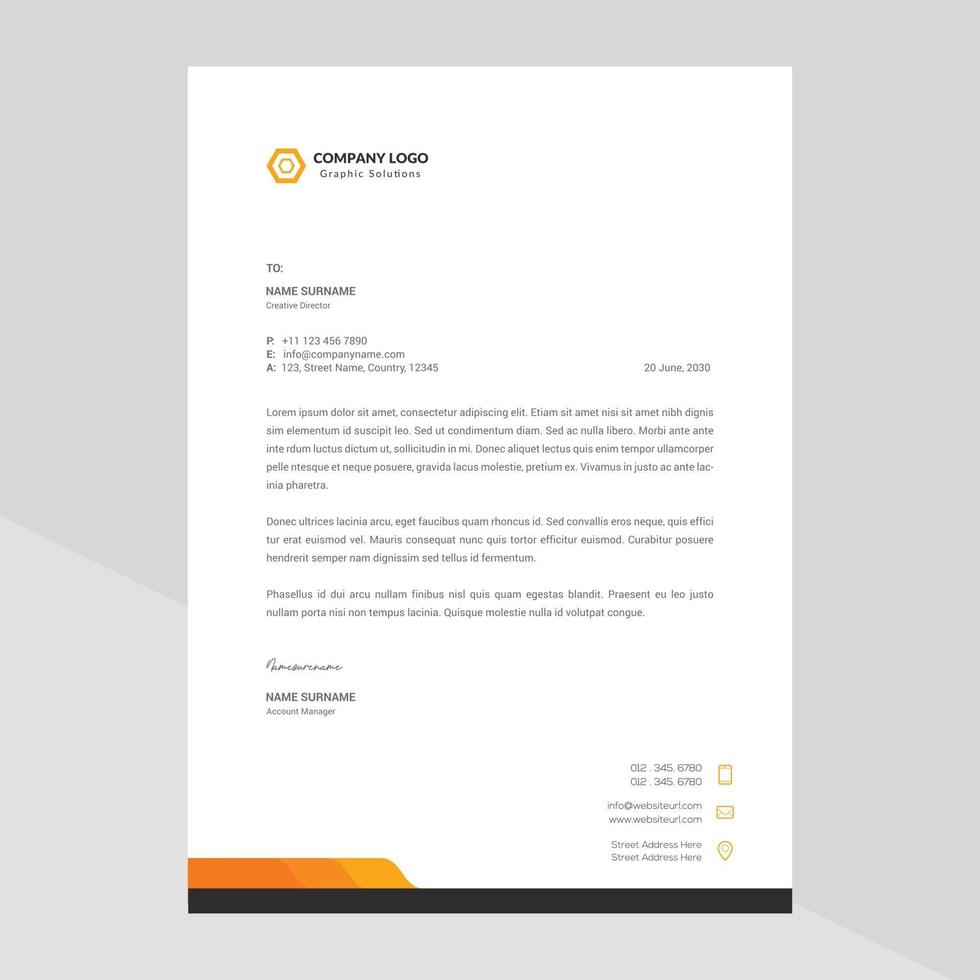 Creative Modern Elegant Letterhead Template Design in Minimalist Style vector