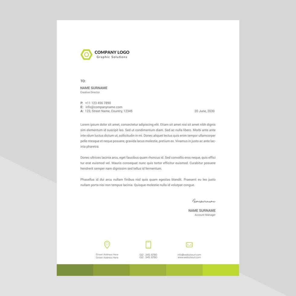 Creative Modern Elegant Letterhead Template Design in Minimalist Style vector