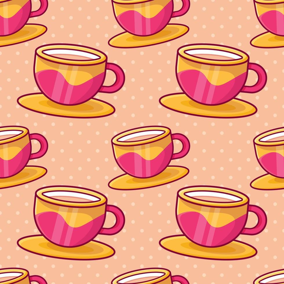 coffee latte seamless pattern illustration vector