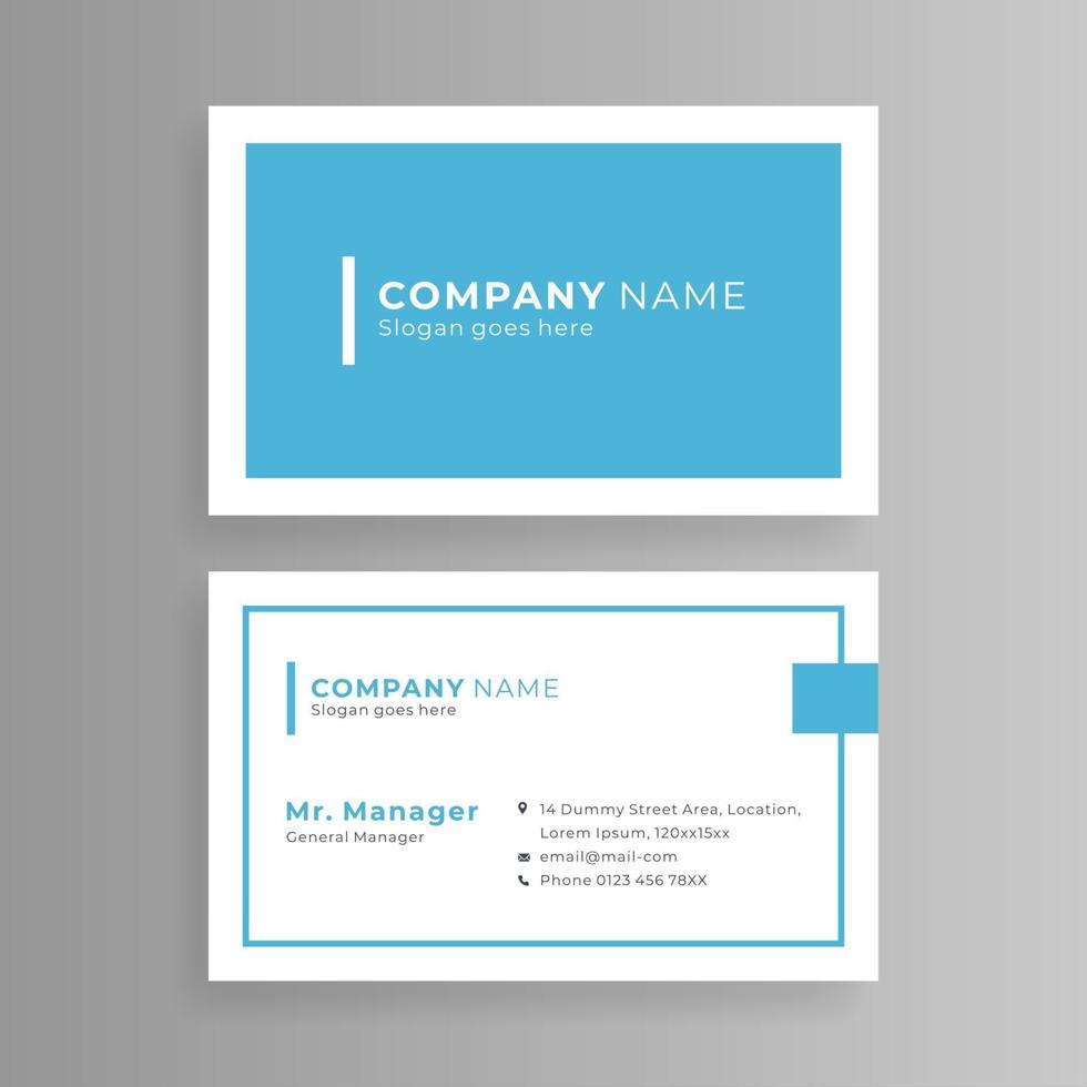 Simple blue business card vector