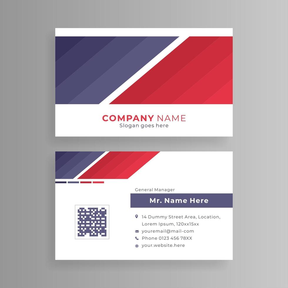 elegant business card with purple and red stripe lines vector