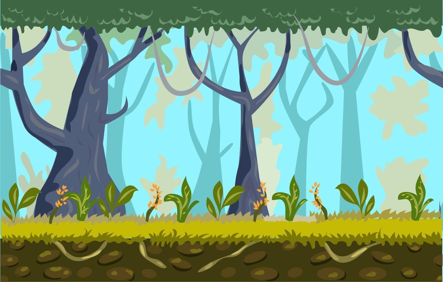 Forest Game Background Vector