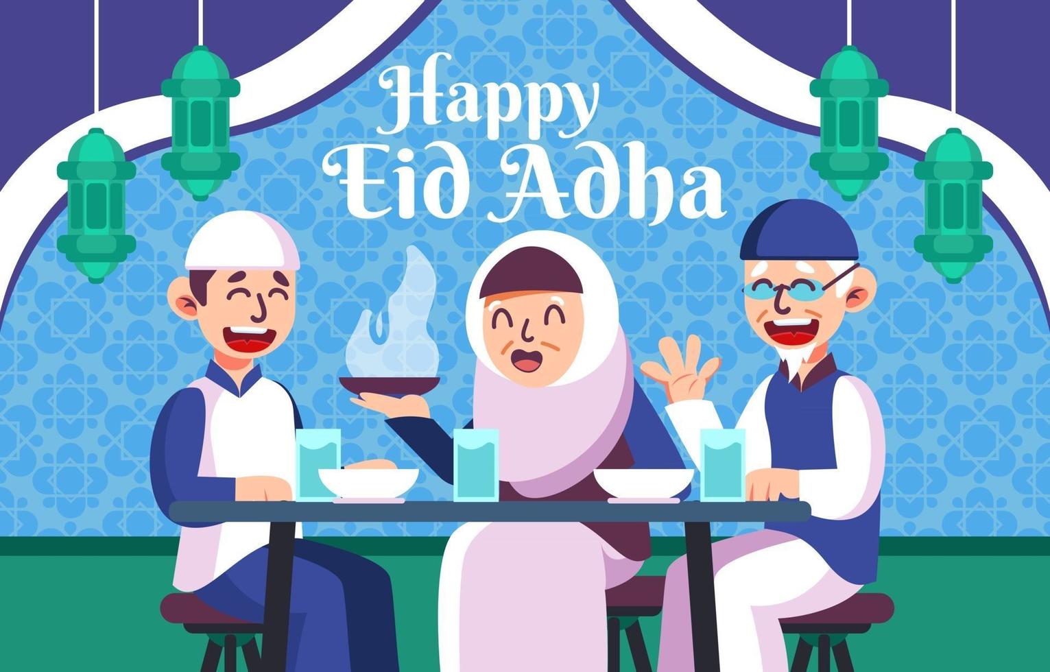 Eid Adha with Family vector