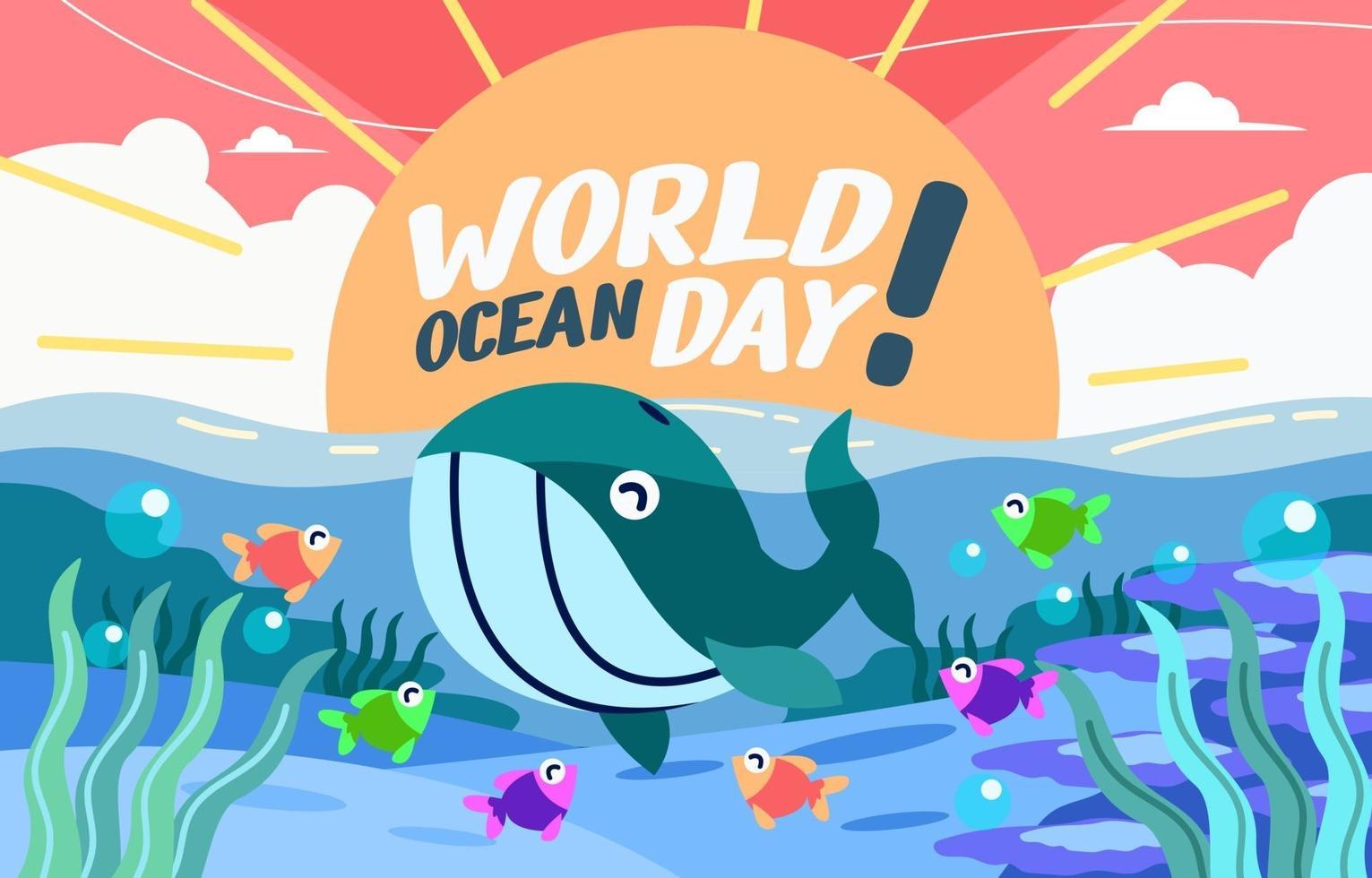 The Life of Ocean Day vector