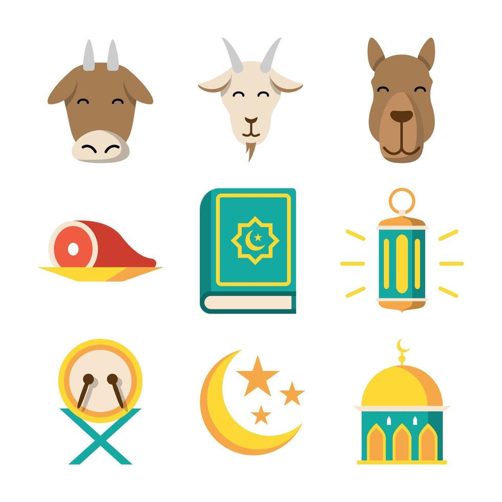 Set of Eid Al Adha Icons vector