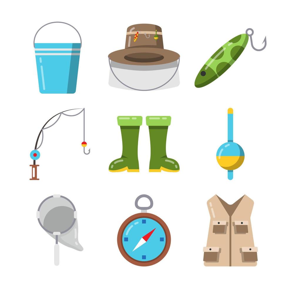 Set of Fishing Element Icons vector