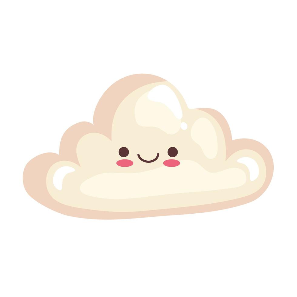 Lindo icono de personaje kawaii de pegatina de nube vector