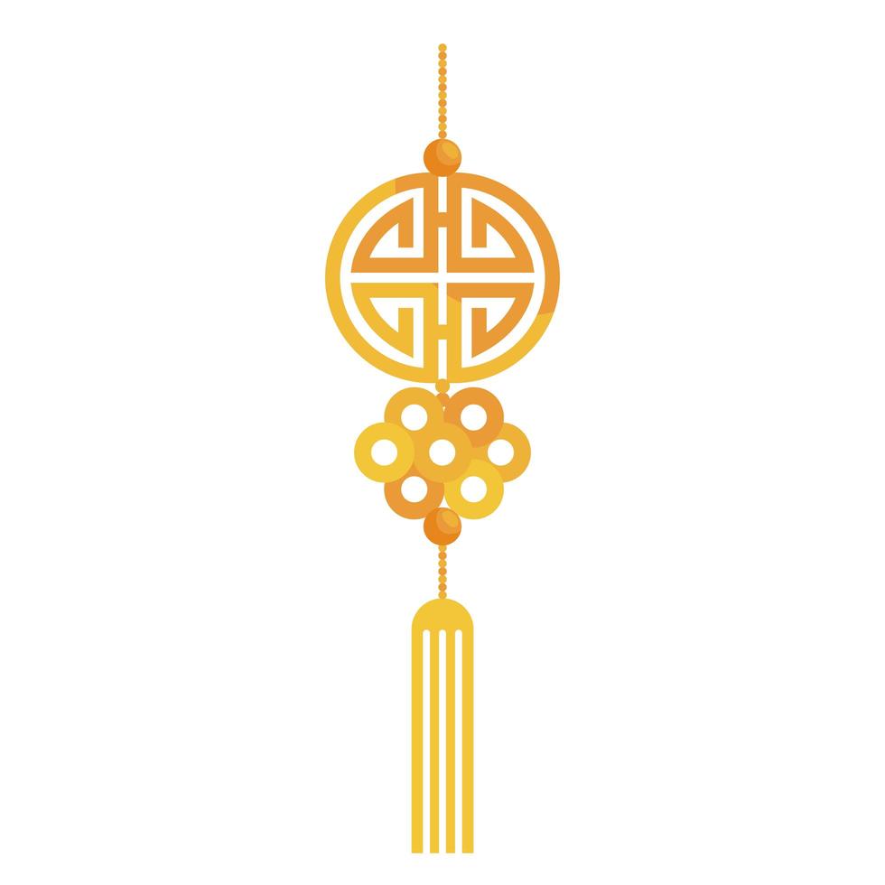 chinese golden decoration hanging icon vector