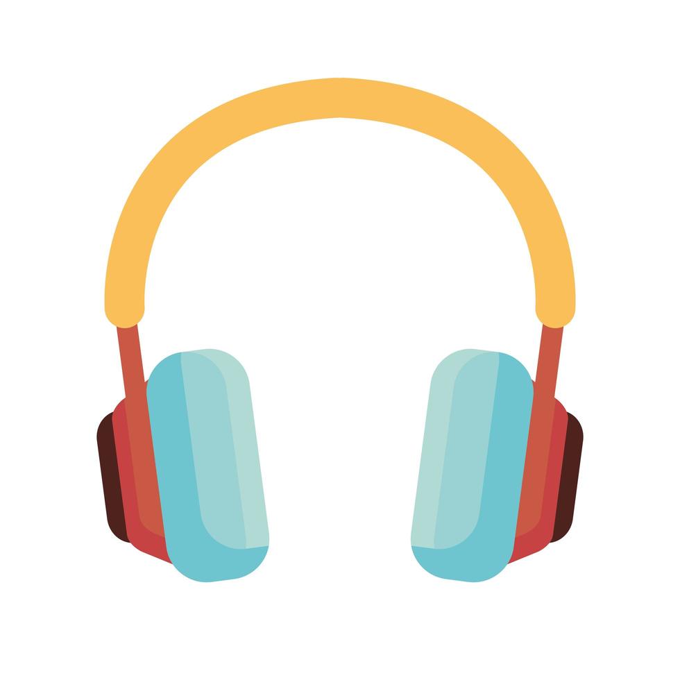 old retro headset isolated icon vector