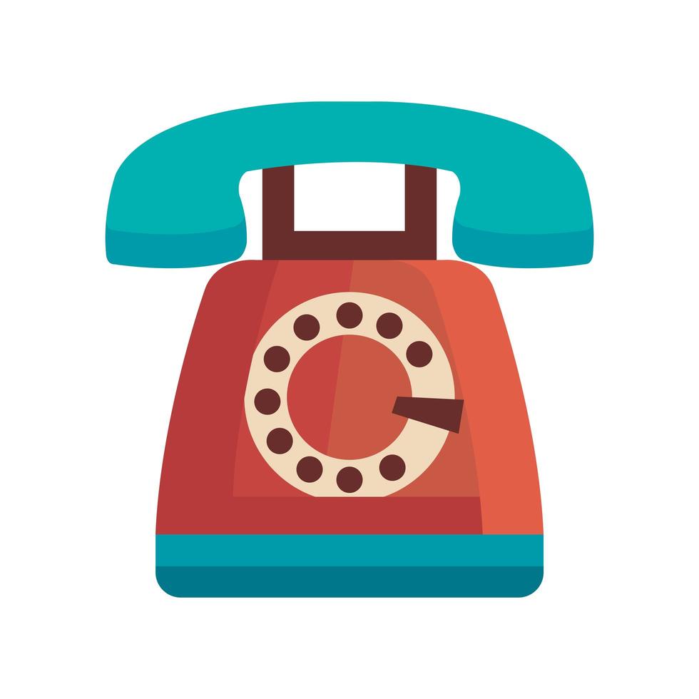 old retro telephone device icon vector