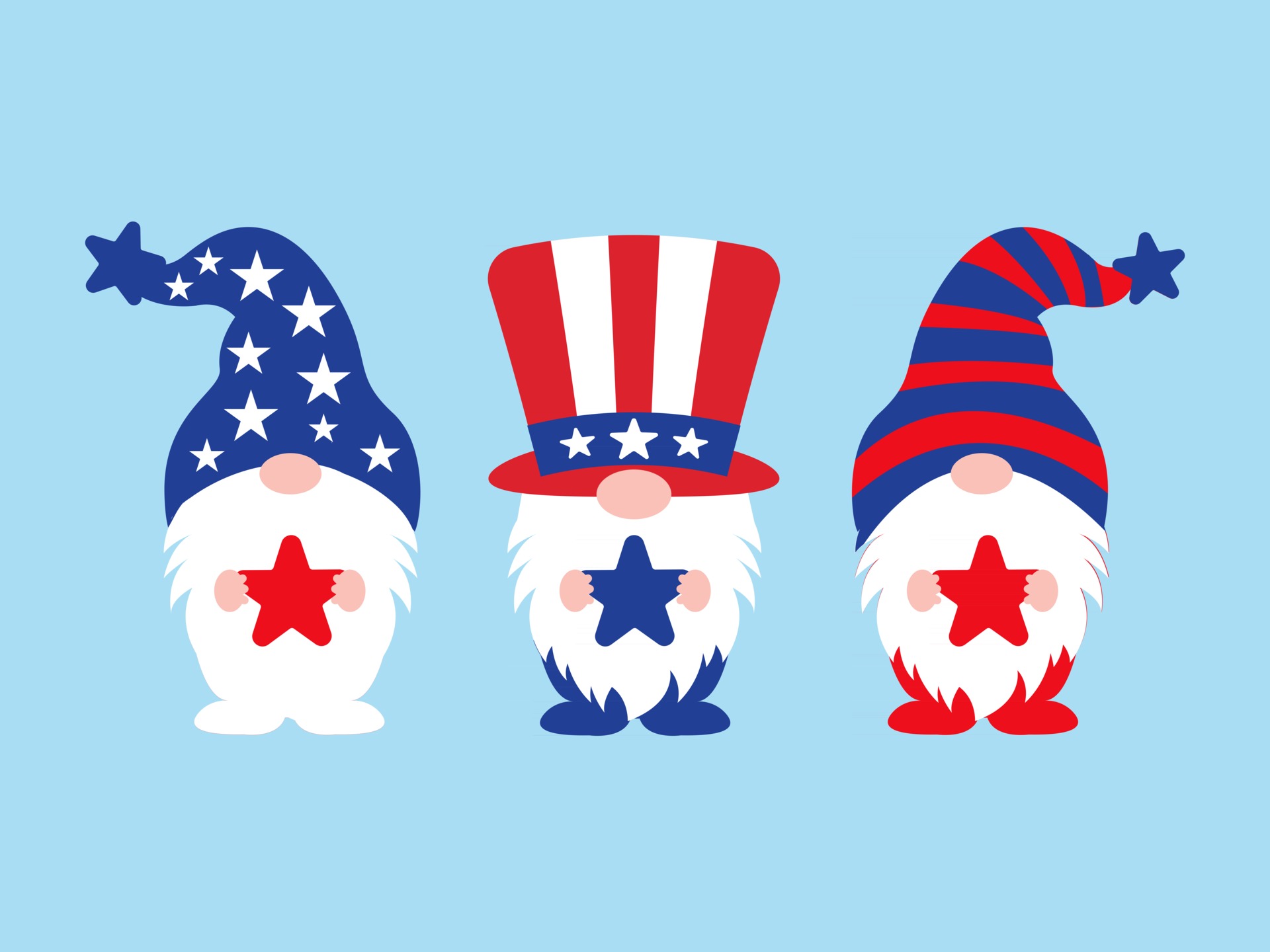Independence Day or 4th of July Gnomes set 2490537 Vector Art at Vecteezy