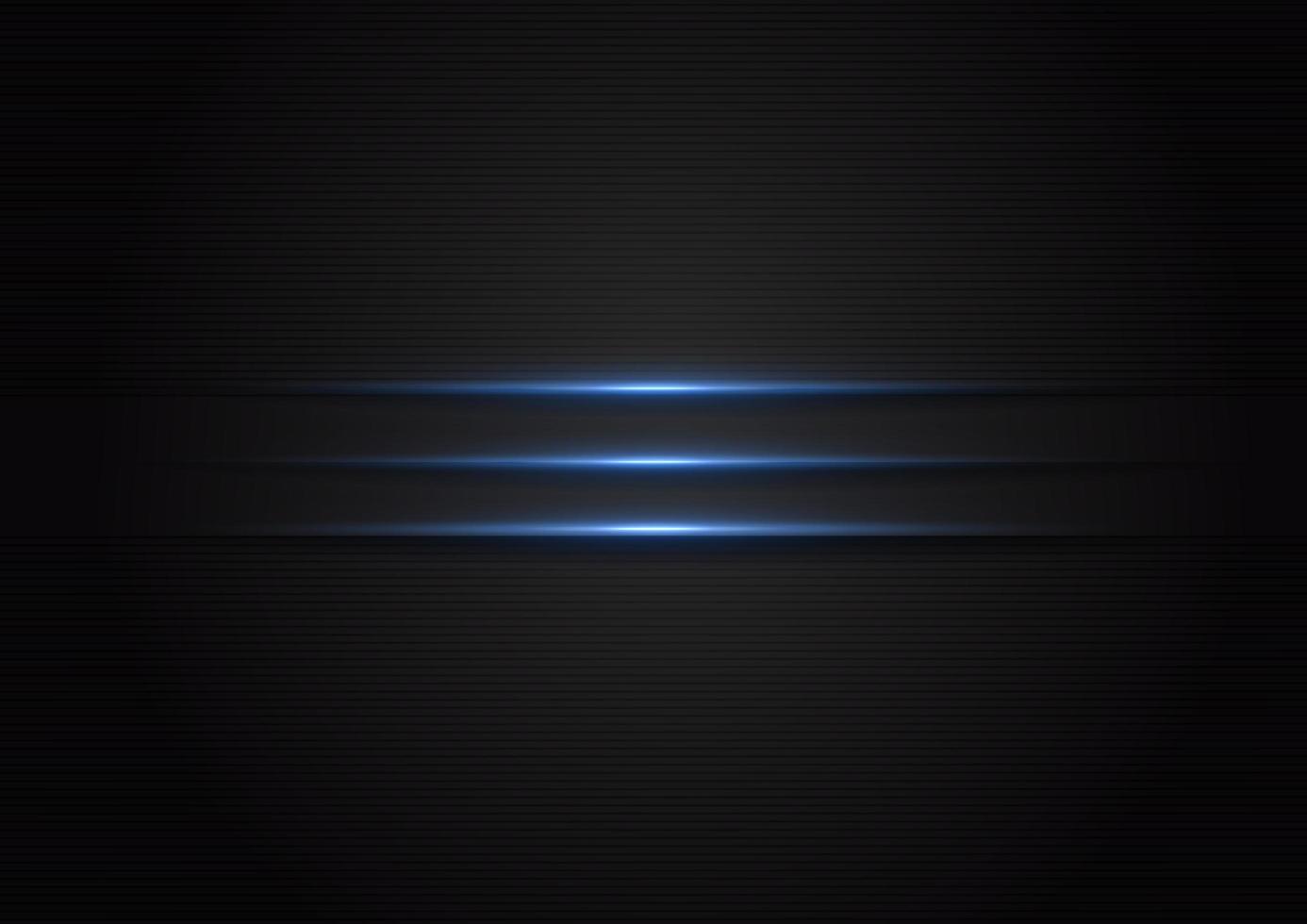 Abstract horizontal blue light line on metallic black background with space for text vector