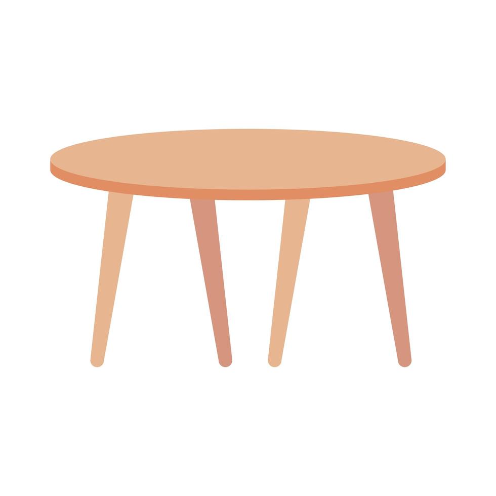 wooden table furniture isolated icon vector