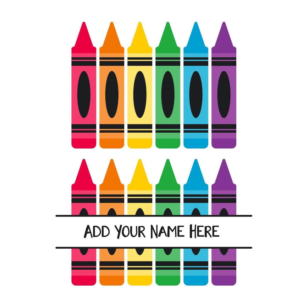 Colorido concepto de vector de crayón de regreso a la escuela aislado sobre fondo blanco.