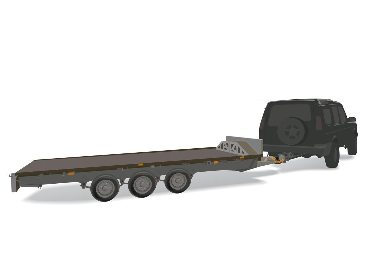 Car Trailer on illustration graphic vector