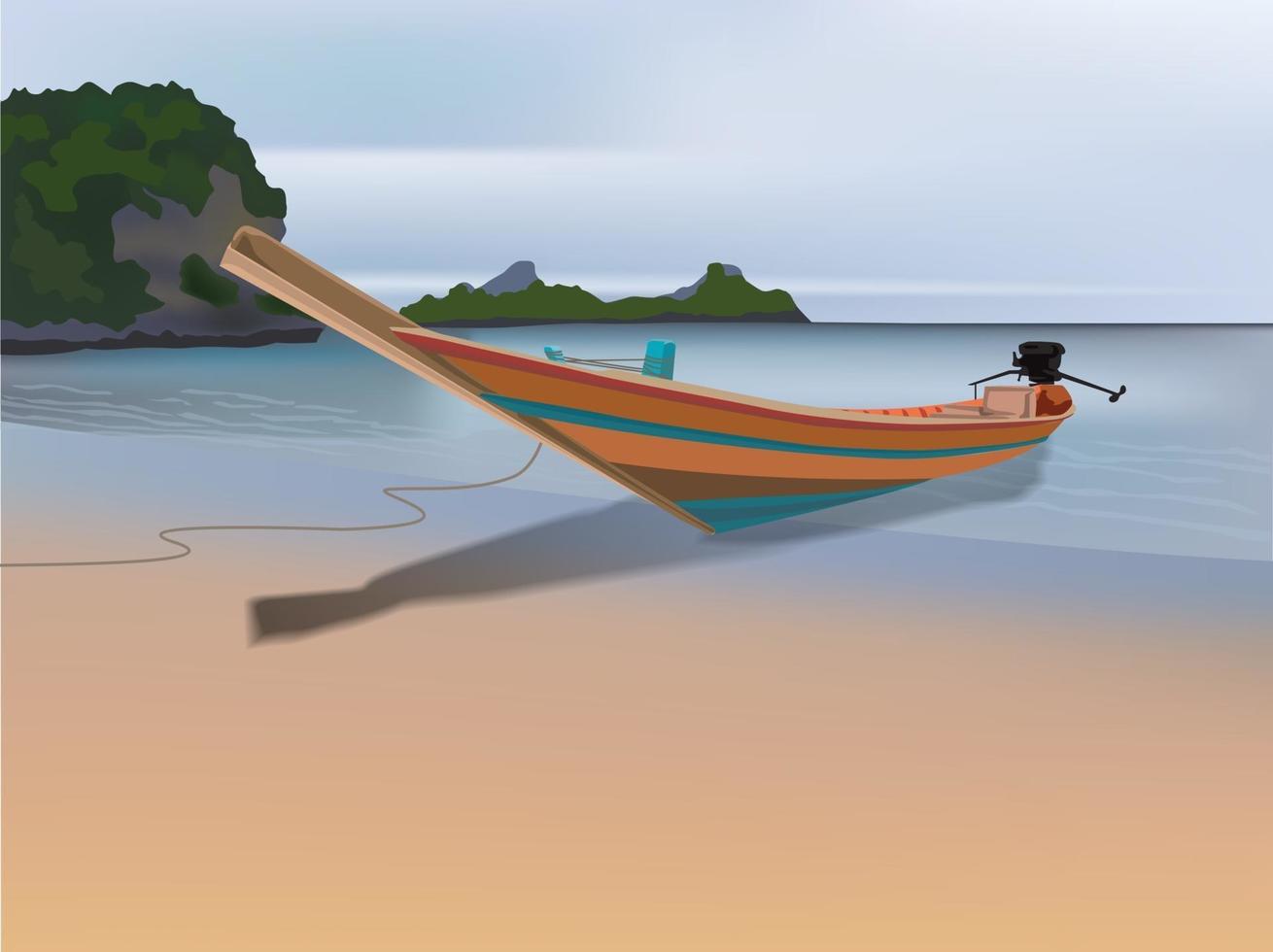 barco de playa en vector gráfico de ilustración