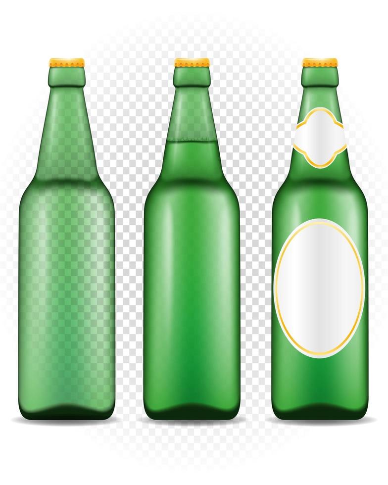 botella de cerveza transparente stock vector ilustración aislada sobre fondo blanco