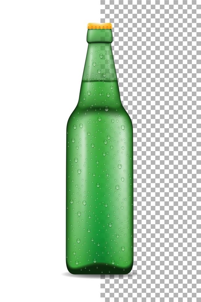 botella de cerveza transparente stock vector ilustración aislada sobre fondo blanco