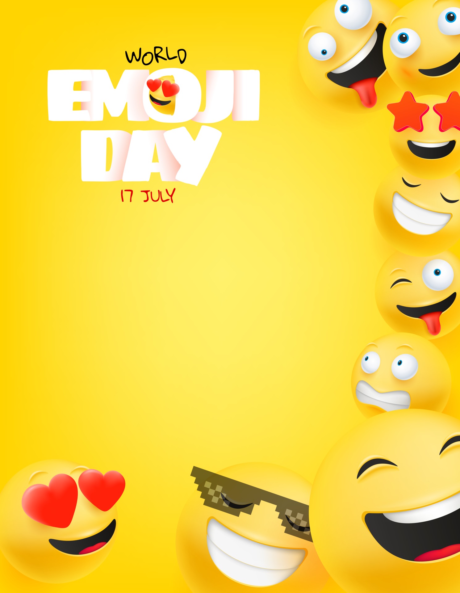 Happy Emoji Day Vector Greeting Card 17 Of July 2490707 Vector Art At