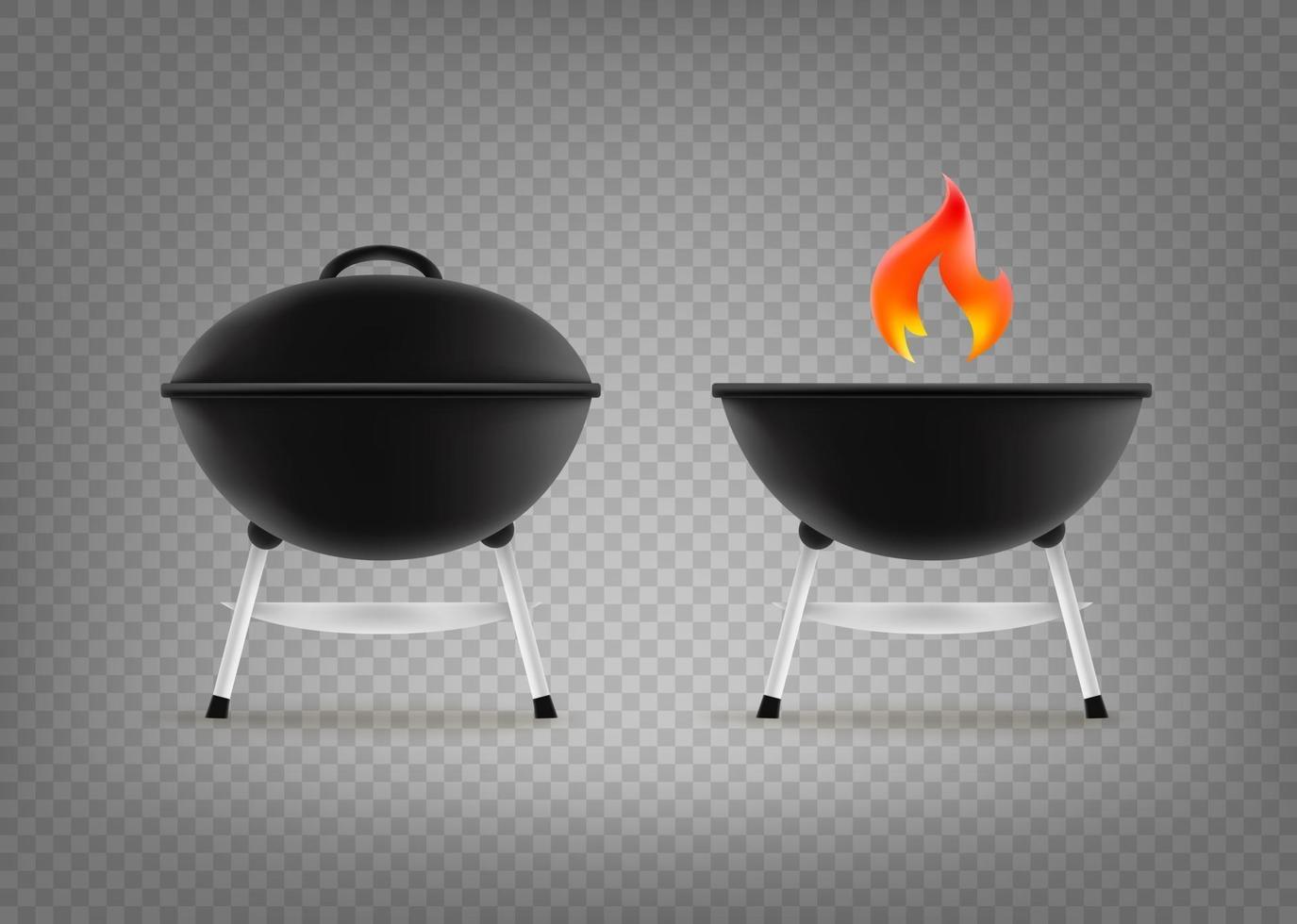 Barbecue cauldron vector clipart isolated on transparent background