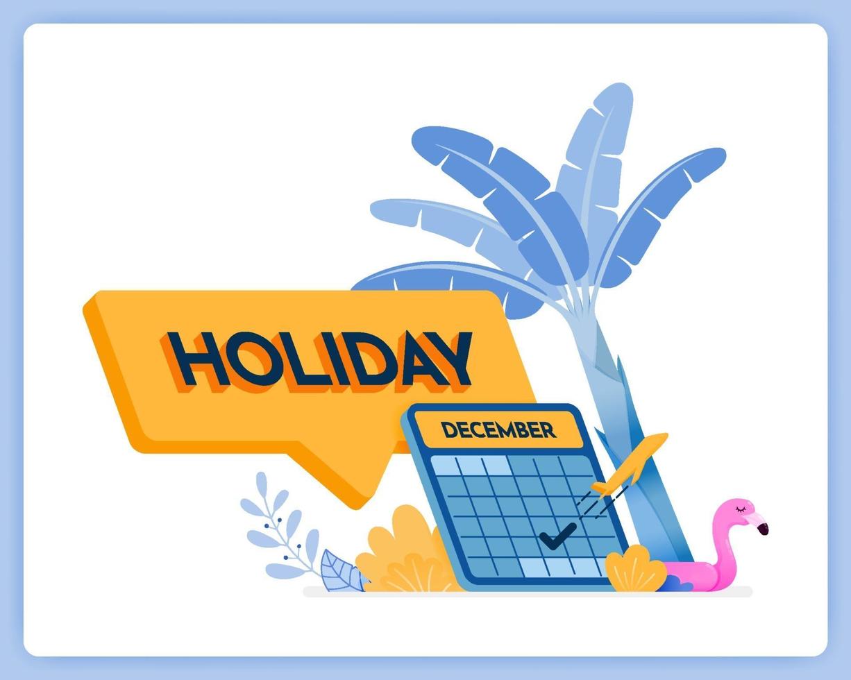 3d holiday in comment box schedule for year end holidays. Can be used for landing pages, websites, posters, mobile apps vector