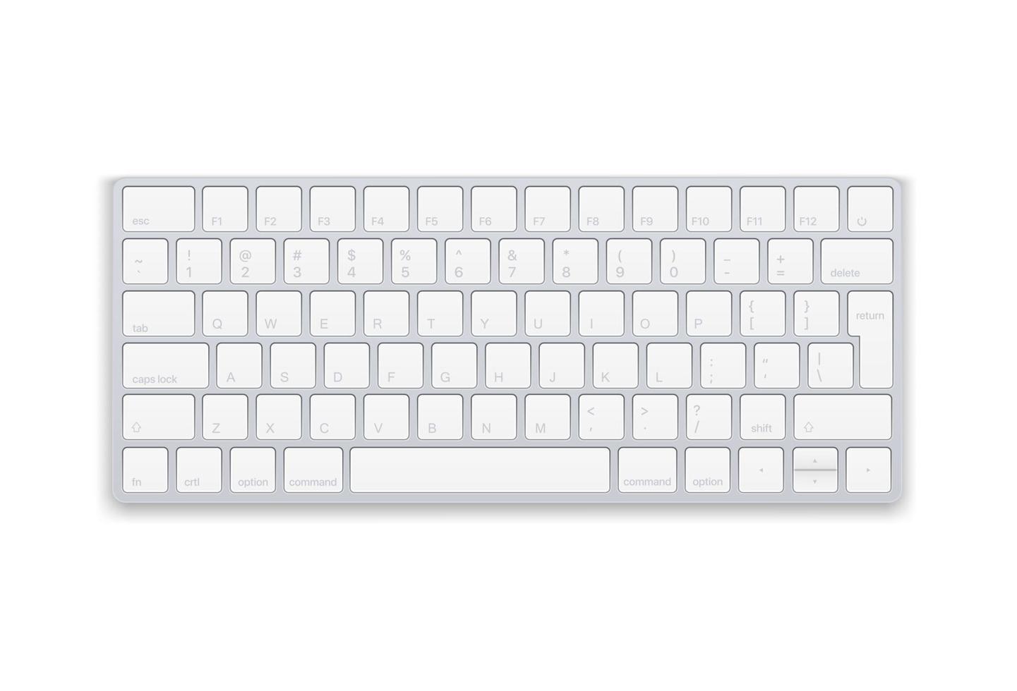 Compact keyboard with english keys vector