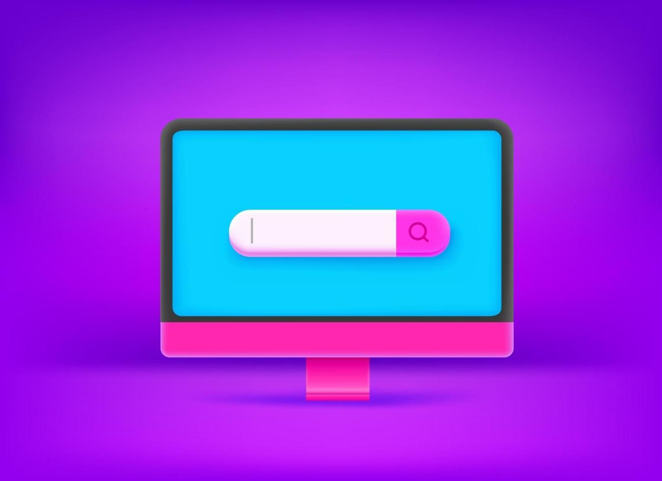 Searching web bar on the screen of modern personal computer vector