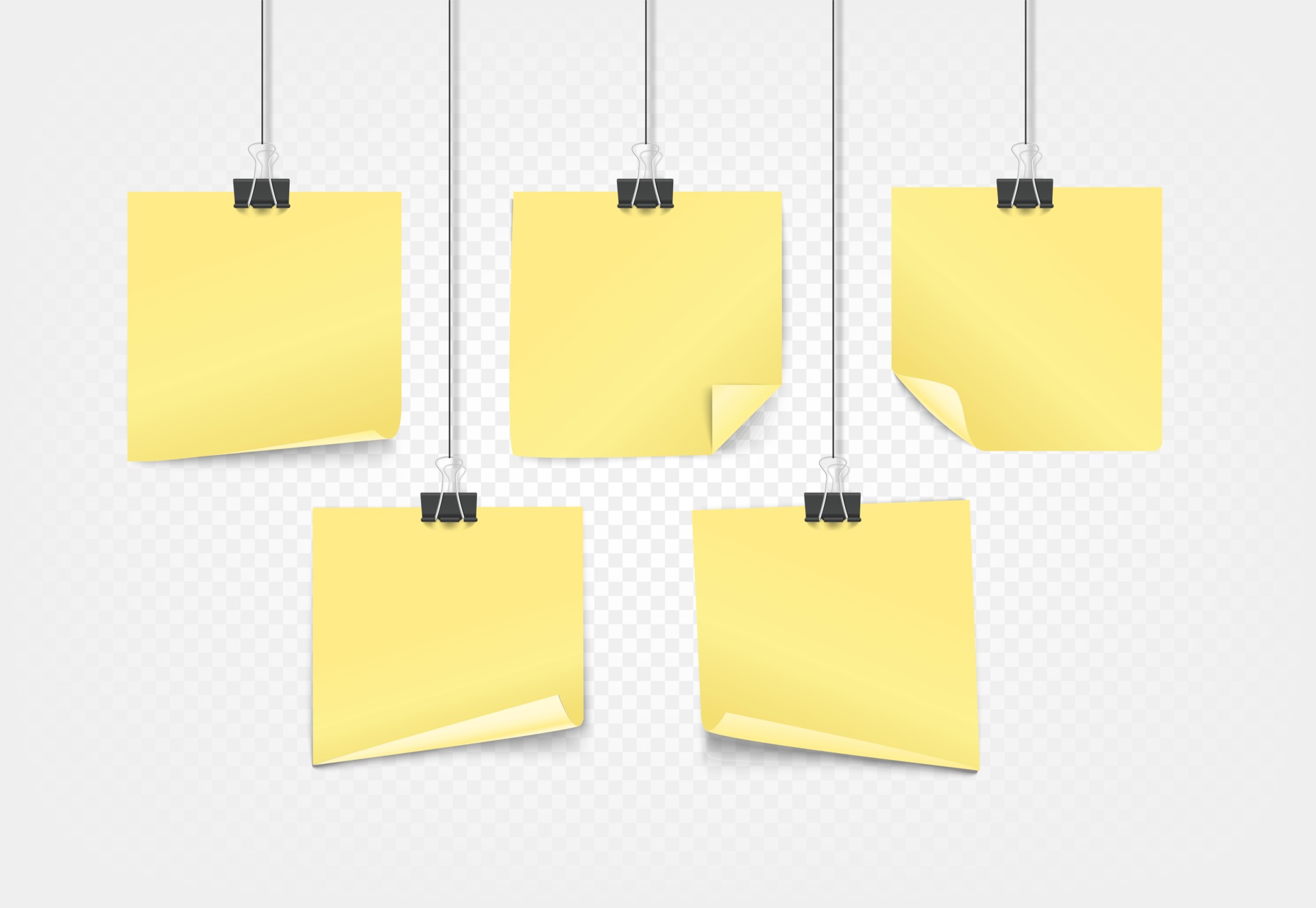 Yellow stickers hanging on a wall 2490796 Vector Art at Vecteezy