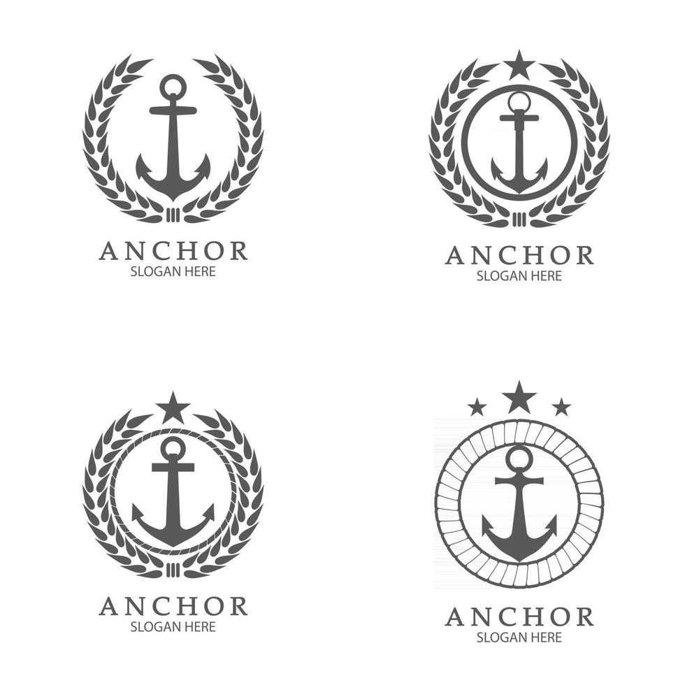 vector de diseño de logotipo de ancla