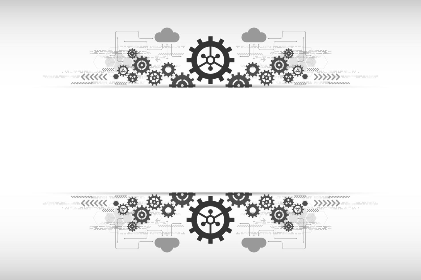 Concept of technology with gears and space for text vector