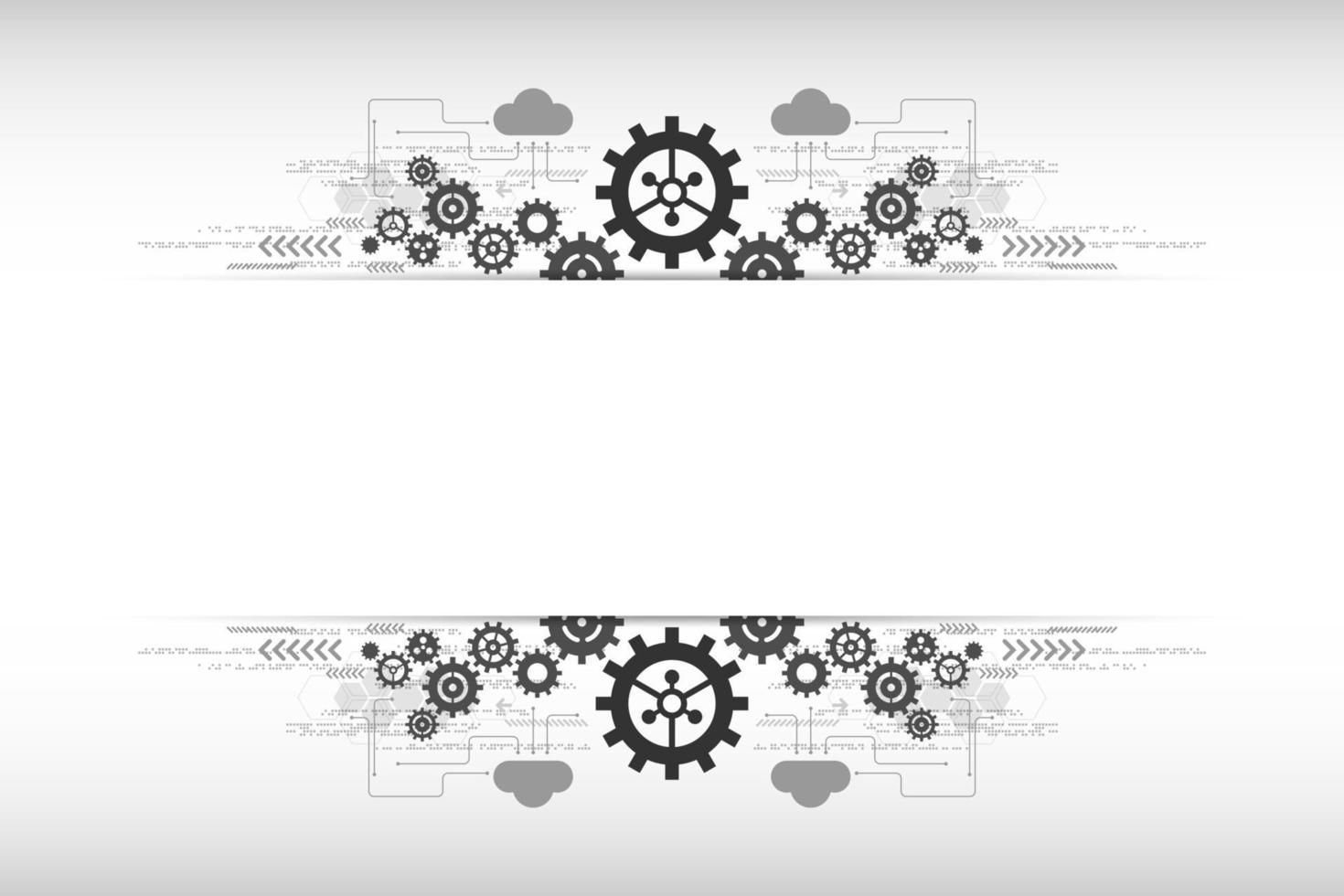 Concept of technology with gears and space for text vector