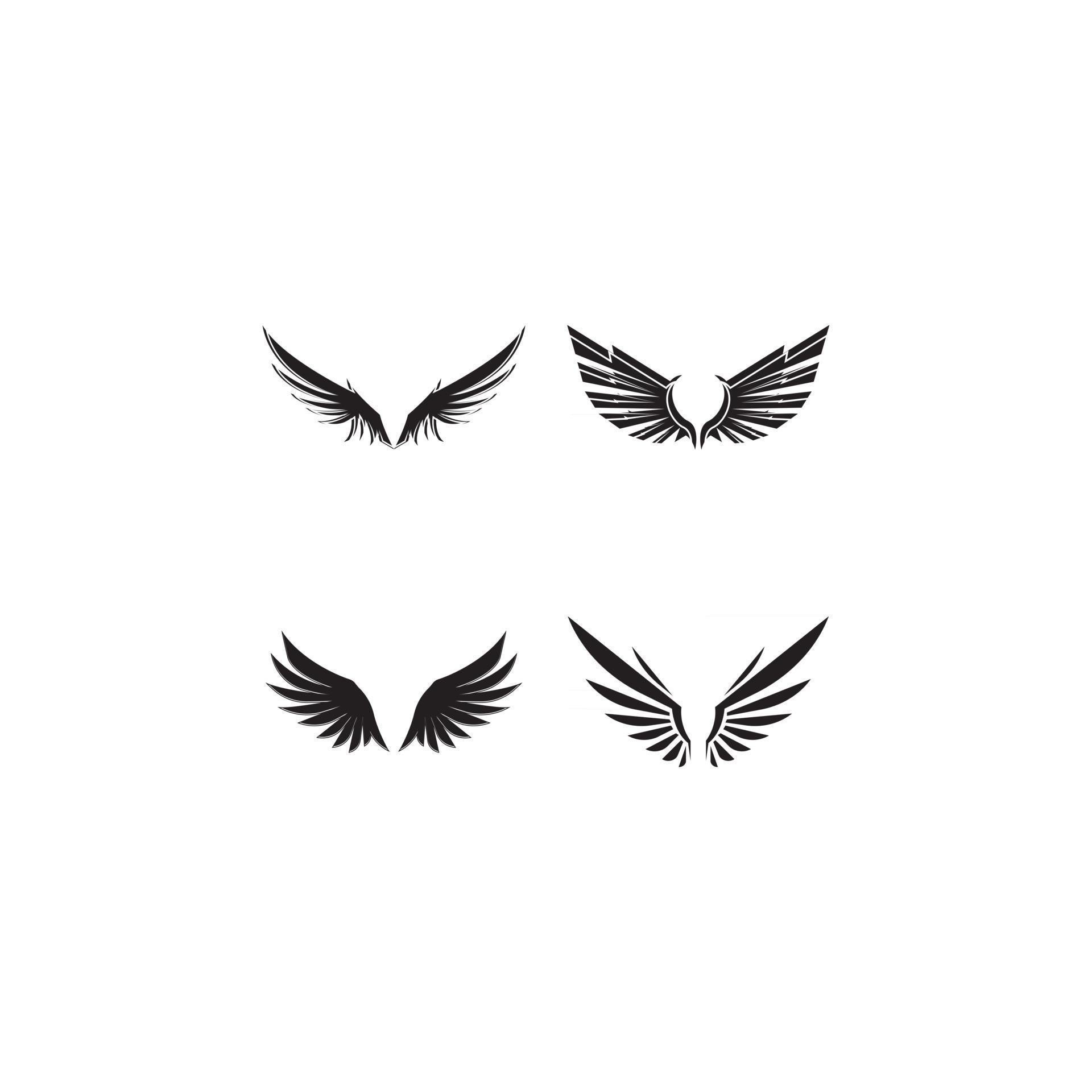 Wings black icons vector set 2490920 Vector Art at Vecteezy