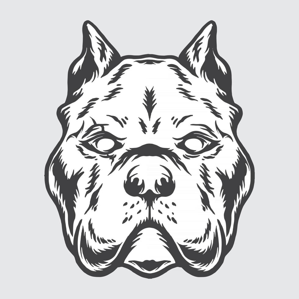 Vector pitbull monochrome