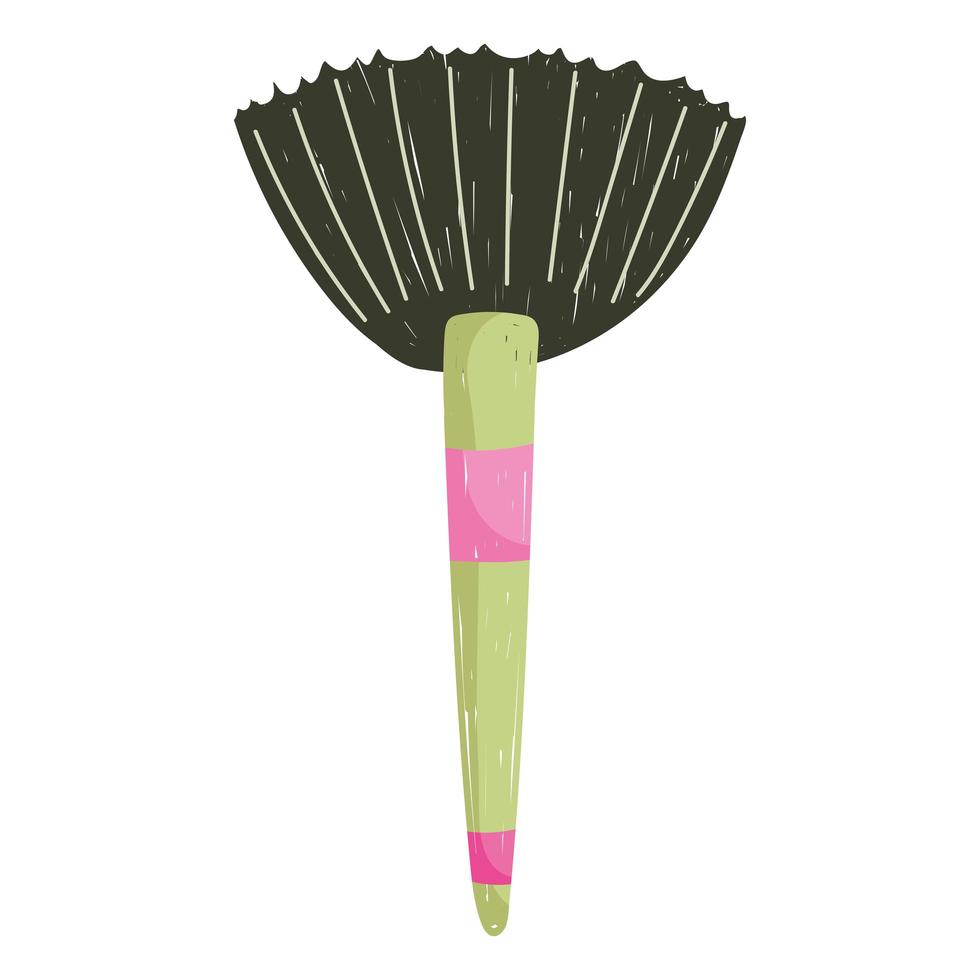 skin care product cosmetic blush brush cartoon white background vector