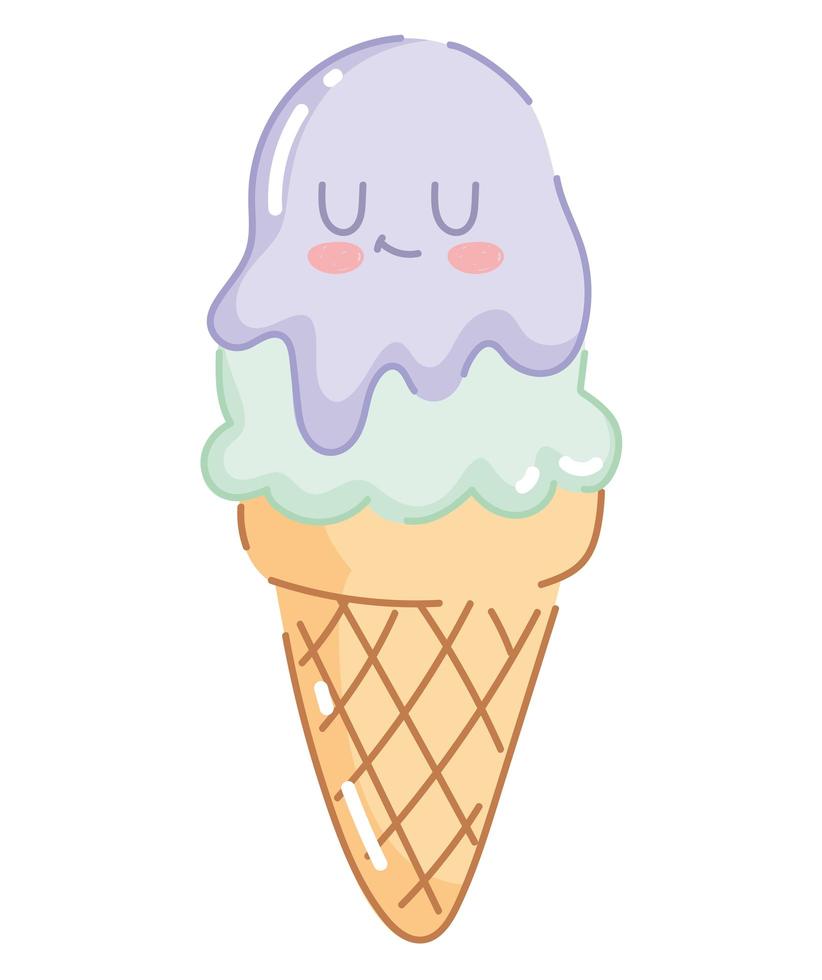 melted ice cream cute vector