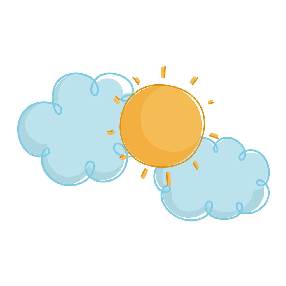 sun clouds weather vector