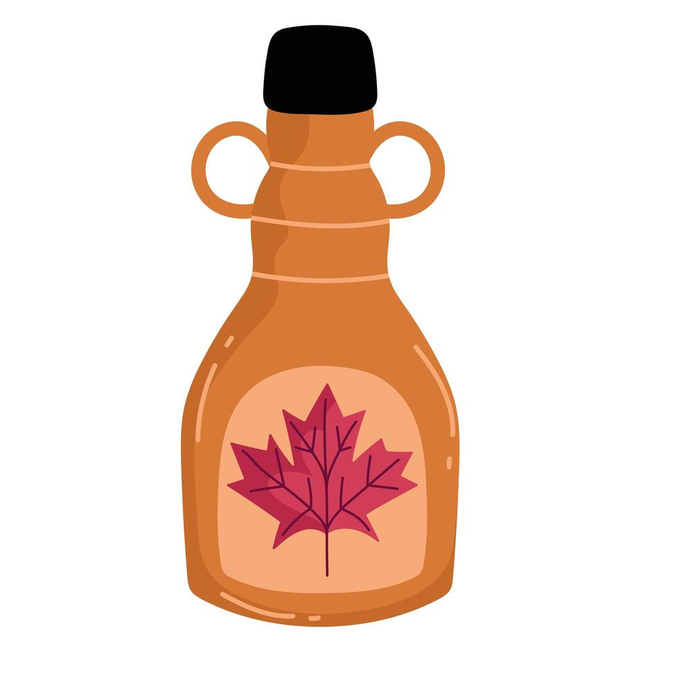 syrup bottle maple vector