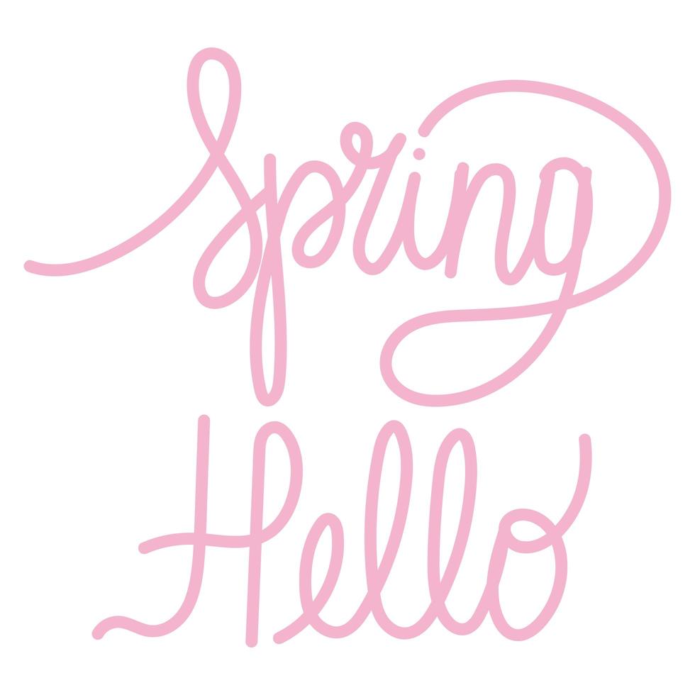 spring hello handwritten inscription creative vector