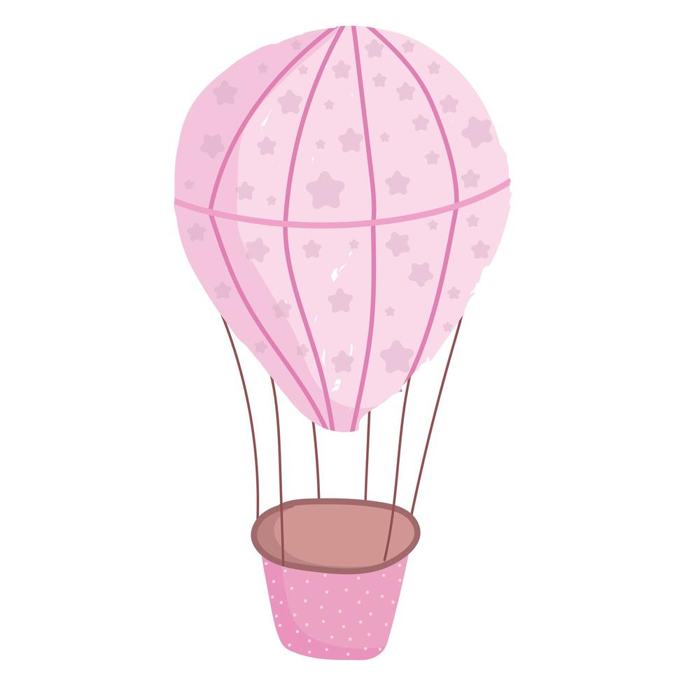 pink hot air balloon adventure isolated white background vector