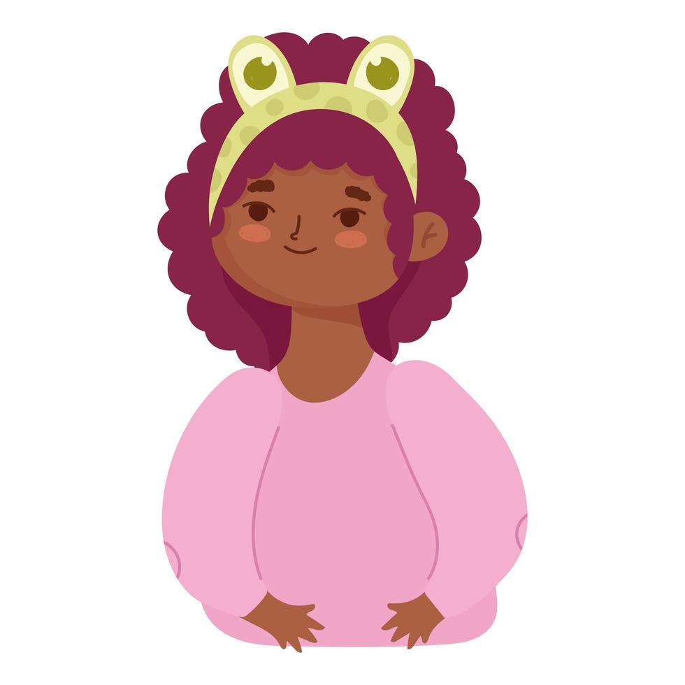 cute afro girl vector