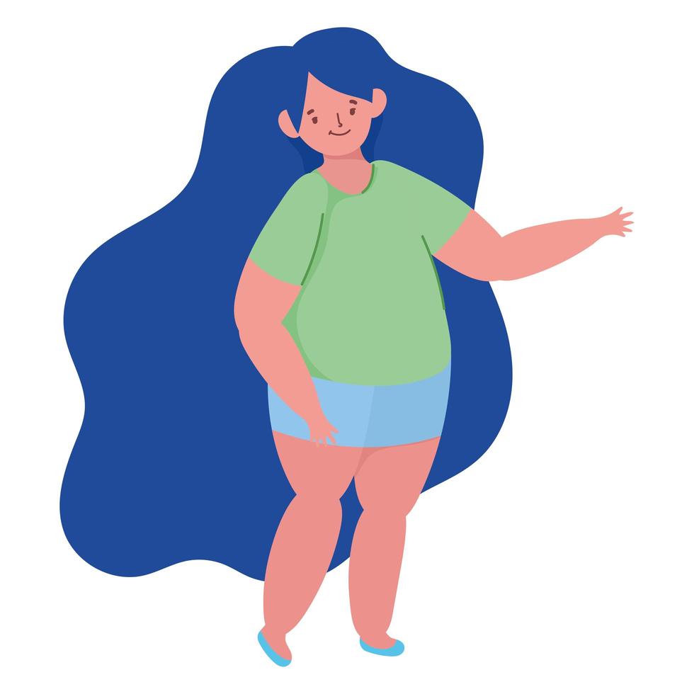 personaje de chica gorda vector