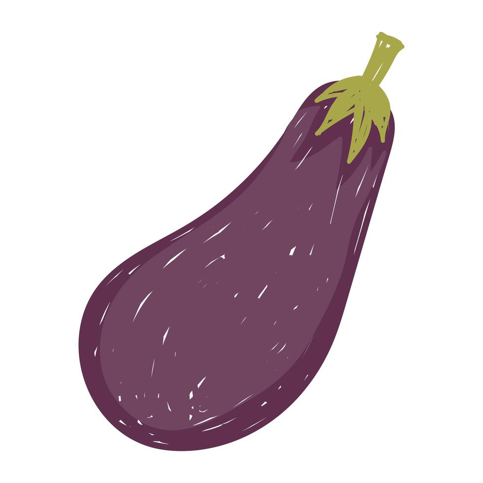 healthy food eggplant vegetable flat icon style vector