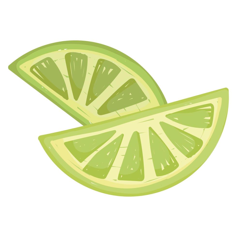 healthy food slice lemon citrus fruit flat icon style vector