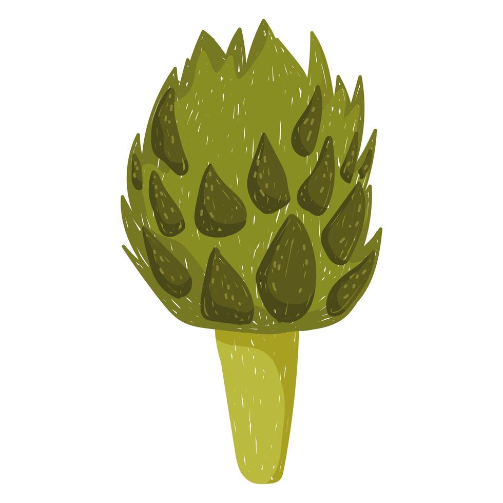 comida sana alcachofa vegetal icono estilo aislado vector