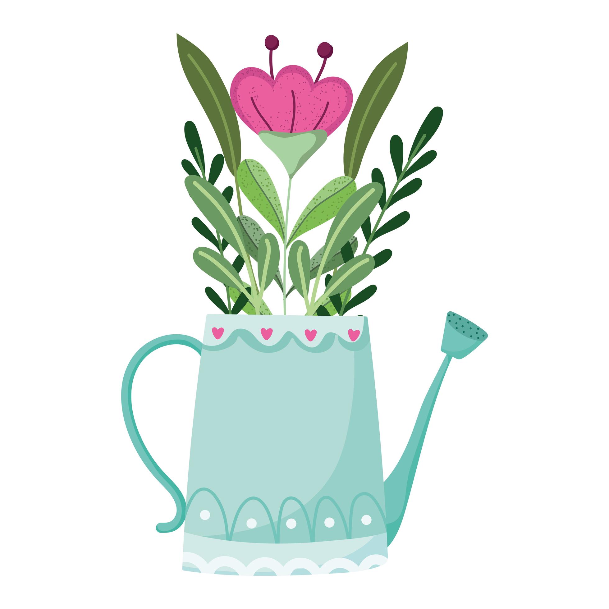 watering can with flowers decoration isolated style 2491426 Vector Art